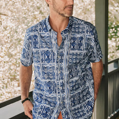 Men's Heritage Poplin Printed Short-Sleeve Shirt