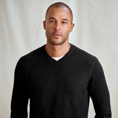 Merino Piqué V-Neck Sweater