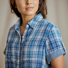 Plaid Gauze Short-Sleeve Camp Shirt