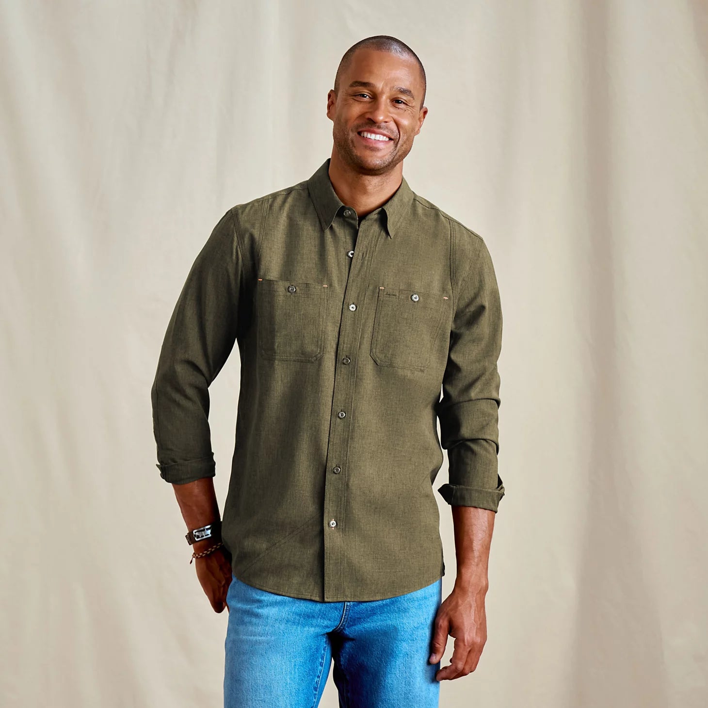 Men's Tech Chambray Long-Sleeve Work Shirt