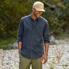 Garment-Dyed Poplin Long-Sleeve Shirt