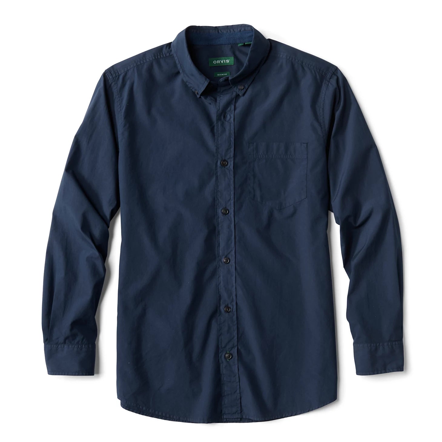 Garment-Dyed Poplin Long-Sleeve Shirt