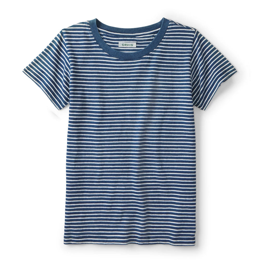 Women's Indigo Striped Short-Sleeve Tee